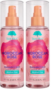 Tree Hut Moroccan Rose Fragrance Mist, Refreshing Body Spray & Body Mist with Essential Oils, Light Sheer Floral Scent for Women, Perfect for Everyday Wear & Scent Layering, 6 fl oz (Pack of 2)