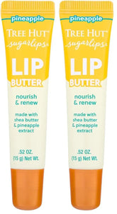 Tree Hut Pineapple Sugarlips Lip Butter, Moisturizing & Nourishing Lip Care for Smooth, Hydrated Lips, 0.52 fl oz (Pack of 2)