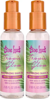 Tree Hut Mini Tropic Glow Moisturizing Shave Oil, 2 fl oz, Gel-to-Oil Formula, Ultra Hydrating Barrier for a Close, Smooth Shave, for all Skin Types (Pack of 2)