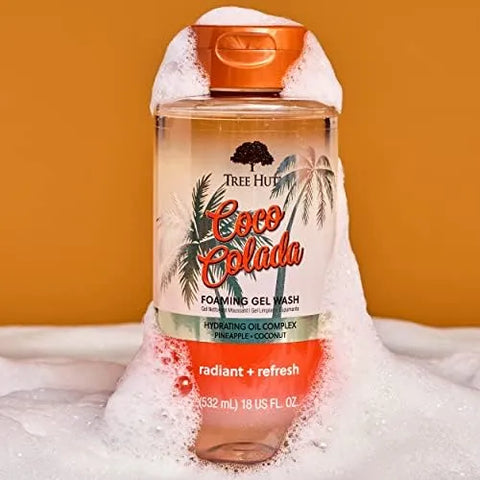 Tree Hut Coco Colada Foaming Body Wash, 18 Fl Oz | Nourishing & Moisturizing Shower Gel w/ Shea Butter & Essential Oils, Soft & Smooth Skin, Gentle Cleanser For All Skin Types