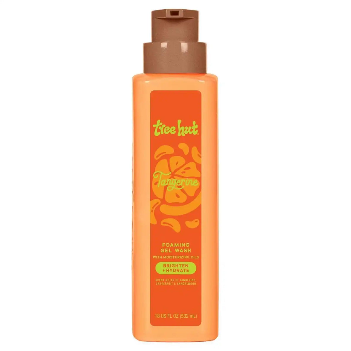 Tree Hut Tangerine Body Wash with Shea Butter, Pump Bottle, 18 Fl Oz | Nourishing & Moisturizing Foaming Shower Gel with Shea Butter, Soft & Glowing Skin, Gentle Cleanser, Self Care Gift for Women
