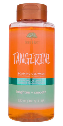 Tree Hut Tangerine Foaming Body Wash, 18 Fl Oz | Nourishing & Moisturizing Shower Gel w/ Shea Butter & Essential Oils, Soft & Smooth Skin, Gentle Cleanser For All Skin Types