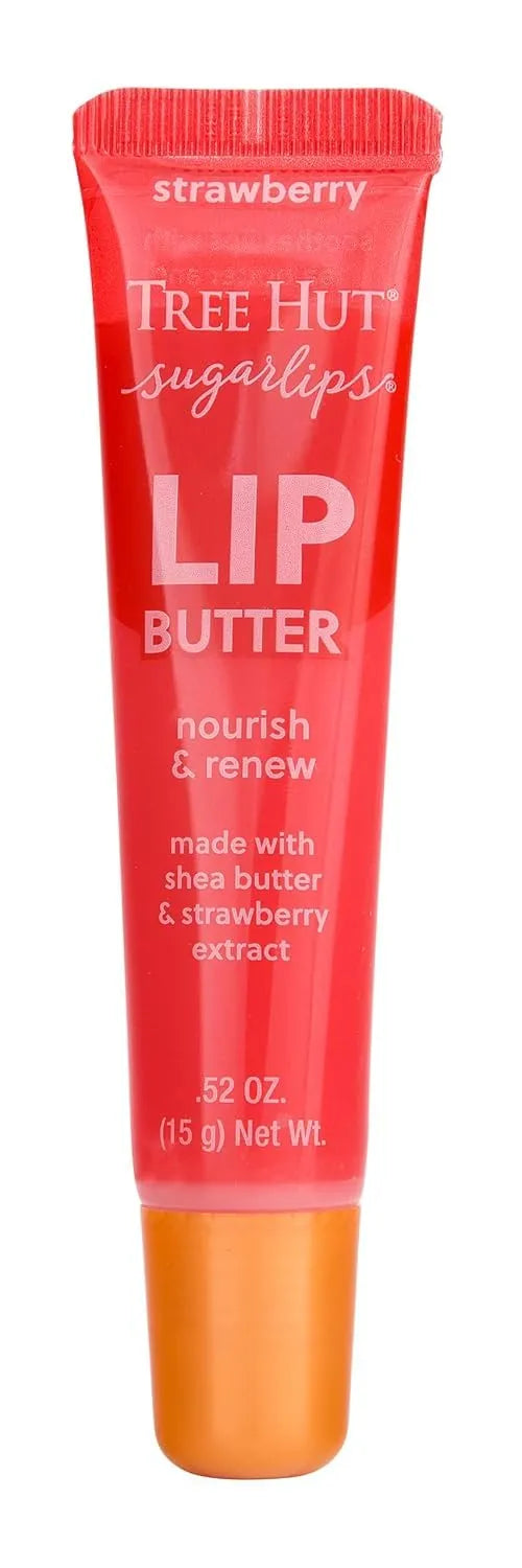 Tree Hut Moisturizing Strawberry Lip Butter, 0.52 Fl Oz | Lip Gloss with Shea Butter & Strawberry Extract, Locks in Moisture for Hydrated & Soft Lips, Every Day Makeup