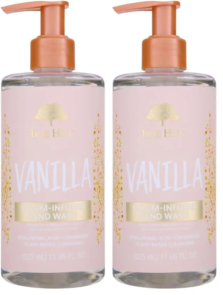 Tree Hut Vanilla Serum Infused Hand Wash, Nourish & Hydrate Hands, Strengthening Skin Care, Long-Lasting Scent, Cleanse & Lock in Moisture, Cermamides, 11 fl oz (Pack of 2)