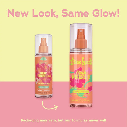 Tree Hut Pink Hibiscus Hair & Body Mist, Hydrating & Alcohol-Free Body Spray, Fragrance with Hibiscus, Poppy-& Rasberry Notes, Alcohol-Free Formula, 6 Fl Oz. (Pack of 2)