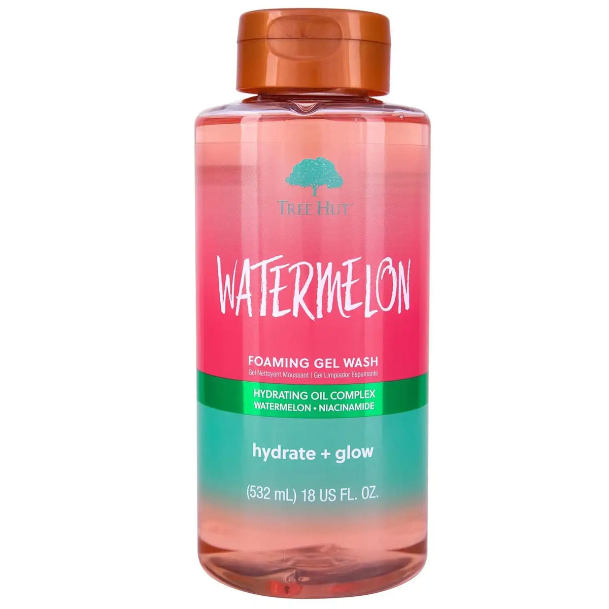 Tree Hut Watermelon Foaming Body Wash, 18 Fl Oz | Nourishing & Moisturizing Shower Gel w/ Shea Butter & Essential Oils, Soft & Smooth Skin, Gentle Cleanser For All Skin Types