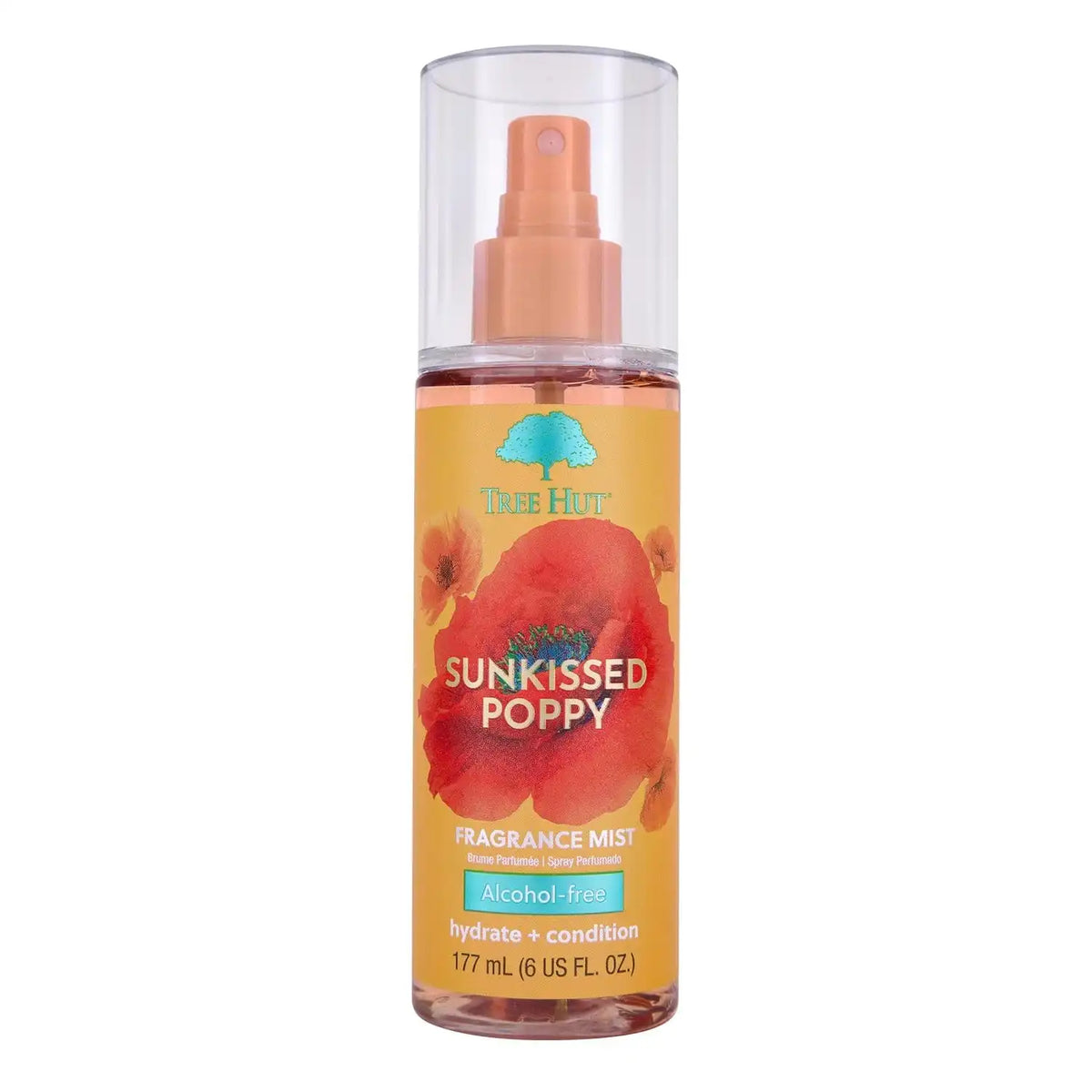 Tree Hut Sunkissed Poppy Hair & Body Mist, Alcohol-Free Body Spray, 6 Fl Oz | Alcohol-Free, Fragrance with Clementines, Lilly & Amber Notes, Perfume Mist, Everyday Fragrance Spray for Women