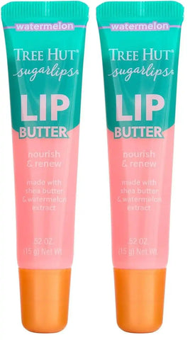 Tree Hut Watermelon Sugarlips Lip Butter, Easter Gifts for Women, Hydrating Lip Care to Lock in Moisture & Nourish Lips, Smooth & Soft Finish, 0.52 fl oz (Pack of 2)