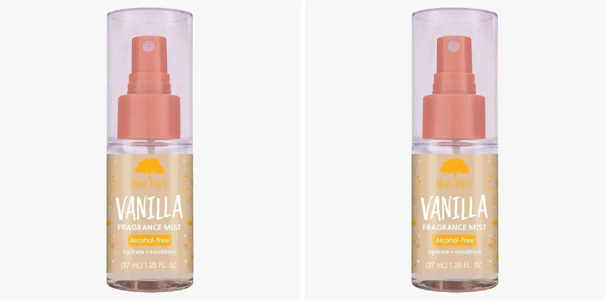 Tree Hut Mini Vanilla Hair & Body Mist, Hydrating & Alcohol-Free Body Spray, Fragrance with Vanilla, Sandalwood & Coconut Notes, Alcohol-Free Formula, Versatile Body Spray, Travel Size, 1.26 fl oz