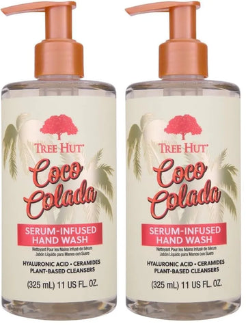 Tree Hut Coco Colada Serum Infused Hand Wash, Nourish & Hydrate Hands with Strengthening Skin Care, Long Lasting Scent, Cleanse & Lock in Moisture, 11 fl oz. (Pack of 2)