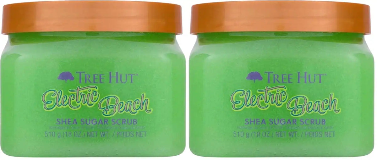 Tree Hut Electric Beach Shea Sugar Scrub, Exfoliating, Hydrating & Moisturizing Body Scrub with Shea Butter & Nourishing Essential Oils, Smooth & Soften Skin, Refreshing Skincare Essential, 18 oz