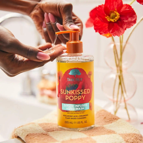 Tree Hut Sunkissed Poppy Serum Infused Hand Wash, 11 Fl Oz | Nourish & Hydrate Hands with Strengthening Skin Care, Long Lasting Scent, Cleanse & Lock in Moisture, Vegan