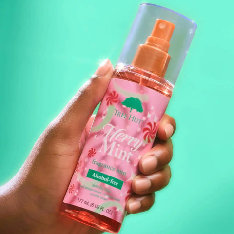 Tree Hut Merry Mint Hair & Body Mist, Spritz On for a Refreshed Feel or Layer with Your Favorite Scents, Versatile Body Spray, Limited Edition Holiday, 6 Fl Oz.