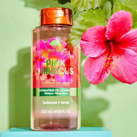 Tree Hut Pink Hibiscus Foaming Body Wash, 18 Fl Oz | Nourishing & Moisturizing Shower Gel w/ Shea Butter & Essential Oils, Soft & Smooth Skin, Gentle Cleanser For All Skin Types
