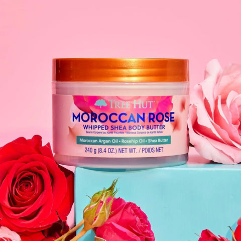 Tree Hut Moroccan Rose Whipped Body Butter with Shea Butter, 8.4 Oz | Whipped Shea Body Butter, Long-Lasting Hydration for Soft, Smooth Skin, Essential Body Care, Lightweight Moisturizer
