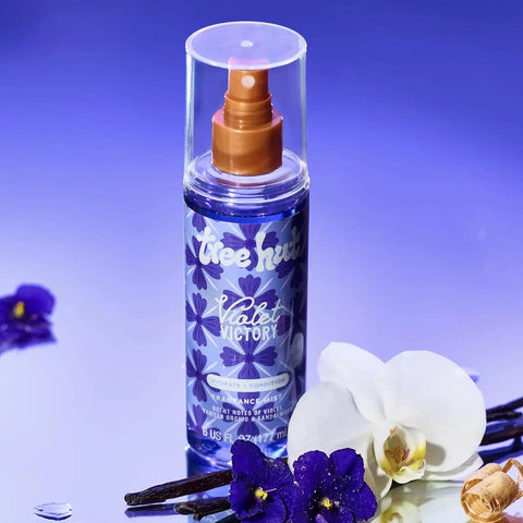 Tree Hut Violet Victory Hair & Body Mist, Alcohol-Free Body Spray, 6 Fl Oz | Alcohol-Free, Lavender & Vanilla Orchid Scent, Perfume Mist for Hair & Body, Everyday Fragrance Spray for Women