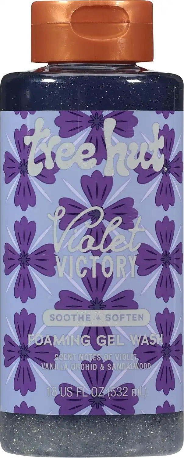 Tree Hut Violet Victory Foaming Body Wash, 18 Fl Oz | Nourishing & Moisturizing Shower Gel w/ Shea Butter & Essential Oils, Soft & Smooth Skin, Gentle Cleanser For All Skin Types