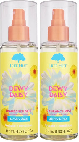 Tree Hut Dewy Daisy Hair & Body Mist, Spritz On for a Refreshed Feel or Layer with Your Favorite Scents, Versatile Body Spray, 6 Fl Oz. (Pack of 2)