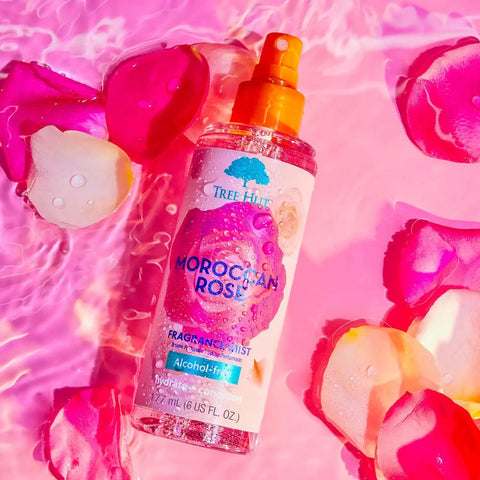 Tree Hut Moroccan Rose Hair & Body Mist, Alcohol-Free Body Spray, 6 Fl Oz | Alcohol-Free Body Spray, Fragrance with Bergamot, Tea Rose & Amber Notes, Everyday Fragrance Spray for Women