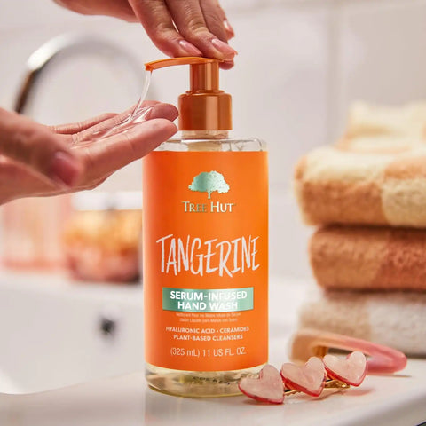 Tree Hut Tangerine Serum Infused Hand Wash, Nourish & Hydrate Hands with Strengthening Skin Care, Long Lasting Scent, Cleanse & Lock in Moisture, 11 fl oz. (Pack of 2)