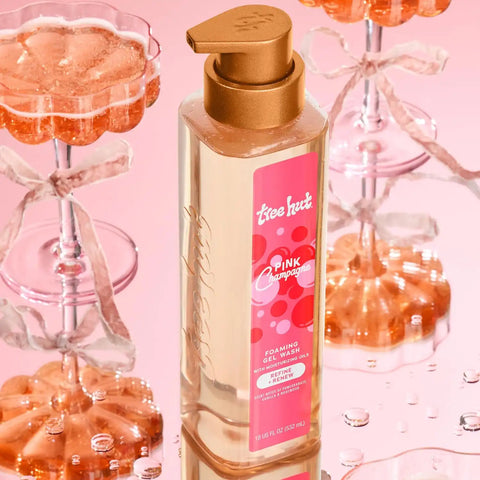 Tree Hut Pink Champagne Body Wash with Shea Butter, Pump Bottle, 18 Fl Oz | Nourishing & Moisturizing Foaming Shower Gel with Shea Butter, Soft & Glowing Skin, Gentle Cleanser, Self Care Gift for Women
