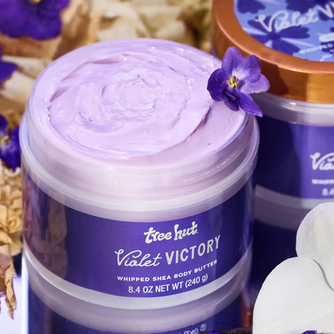Tree Hut Violet Victory Whipped Body Butter with Shea Butter, 8.4 Oz | Whipped Shea Body Butter, Long-Lasting Hydration for Soft, Smooth Skin, Essential Body Care, Lightweight Moisturizer