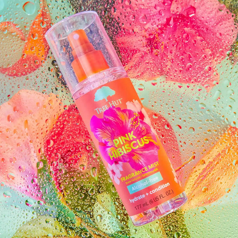 Tree Hut Pink Hibiscus Hair & Body Mist, Alcohol-Free Body Spray, 6 Fl Oz | Alcohol-Free Body Spray, Fragrance with Hibiscus, Poppy & Rasberry Notes, Everyday Fragrance Spray for Women
