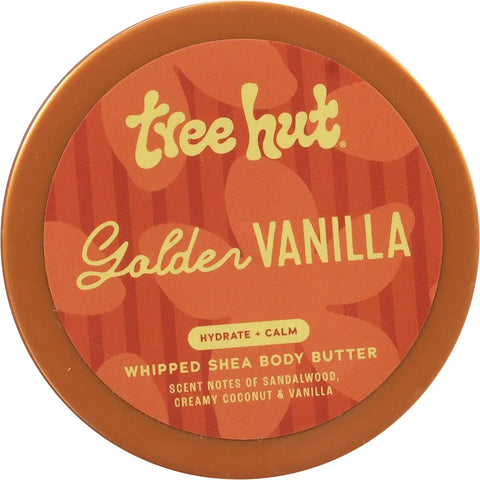Tree Hut Golden Vanilla Whipped Body Butter with Shea Butter, 8.4 Oz | Whipped Shea Body Butter, Long-Lasting Hydration for Soft, Smooth Skin, Essential Body Care, Lightweight Moisturizer