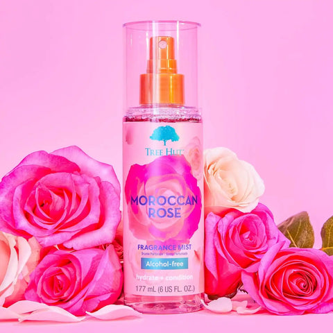 Tree Hut Moroccan Rose Fragrance Mist, Refreshing Body Spray & Body Mist with Essential Oils, Light Sheer Floral Scent for Women, Perfect for Everyday Wear & Scent Layering, 6 fl oz (Pack of 2)