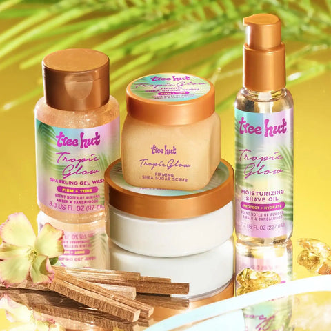 Tree Hut Mini Tropic Glow Everything Shower Gift Set, Exfoliating Sugar Scrub, Foaming Gel Wash & Whipped Body Butter, Hydrating Self-Care Kit for Soft, Glowing Skin (Pack of 2)