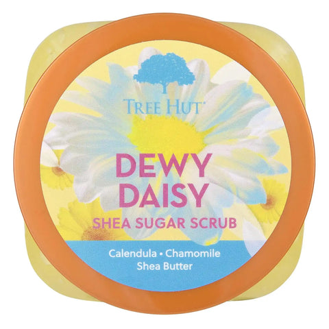 Tree Hut Dewy Daisy Shea Sugar Scrub, Exfoliating, Hydrating & Moisturizing Body Scrub with Shea Butter & Nourishing Essential Oils, Smooth & Soften Skin, 18 oz (Pack of 2)