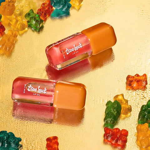Tree Hut Hydrating Lip Oil, Jelly Bear, 0.11 Fl Oz | Sheer Glossy Lip Oil, Non-Sticky Moisturizing Formula for Soft, Smooth Lips, Sweet Fruity Scent